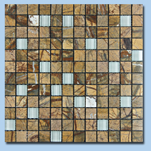  Мозаика Forest Brown со стеклянными вставками 