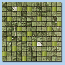 Мозаика Forest Green со стеклянными вставками