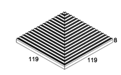 Угол рифленый неглазурованный для добора 8 мм, М12.5х12.5 см