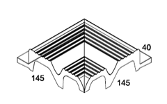 Внутренний угол с полкой под решетку M 12.5x12.5 см RAL 5002 792554 матовый